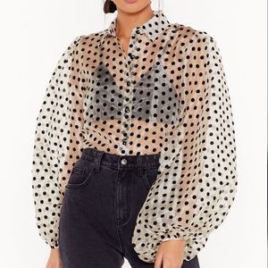 Nasty Gal Spot Enough Organza Blouse